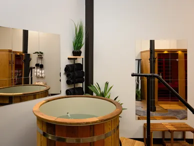 Cold Plunge and Infrared Sauna Chilled and Warm
